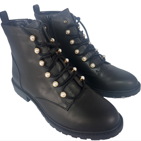 Charter Club Shiloh Combat Booties Black 8 - Picture 7 of 9